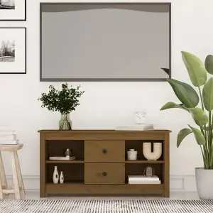 Berkfield TV Cabinet Honey Brown 103x36.5x52 cm Solid Wood Pine