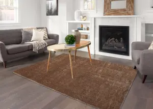 Smart Living Shaggy Soft Area Rug, Fluffy Living Room Carpet, Kitchen Floor, Bedroom Ultra Soft Rugs 60cm x 110cm - Dark Beige