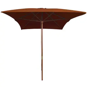 Berkfield Outdoor Parasol with Wooden Pole Terracotta 200x300 cm