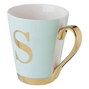 Maison by Premier Mimo Green Frosted Deco S Letter Monogram Mug