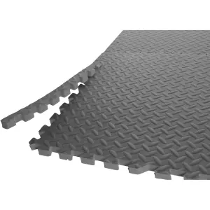 Nicoman 60x60cm Interlocking Floor Mats Exercise Mats, Gym Flooring Mat, Interlocking EVA Form Floor Tiles Grey - 1 Tile