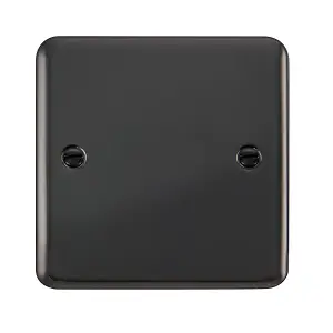 Curved Black Nickel 1 Gang Blank Plate - SE Home