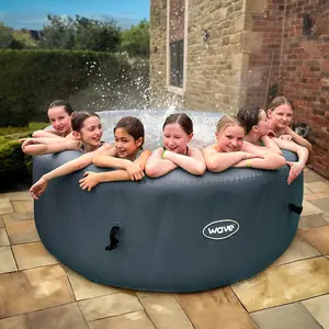 Wave Atlantic, 6-Person Inflatable Hot Tub, Integrated Heater, Navy