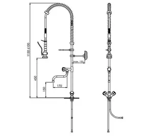 Commercial Pre Rinse Arm Tap With Trigger Spray Plus Add On Faucet