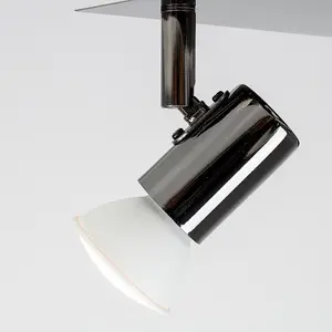 ValueLights Modern Square Black 4 Way GU10 Ceiling Spotlight