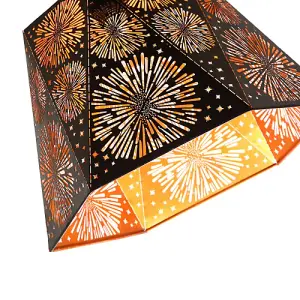 Designer Hexagonal Pendant Lamp Shade in Matte Black with Starburst Shapes