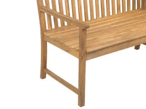 Garden Bench with Cushion VIVARA Certified Acacia Wood Navy Blue