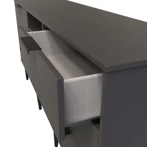 Fuji 6 Drawer Sideboard in Graphite (Ready Assembled)