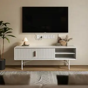 White MDF Framed Freestanding Sideboard TV Stand TV Unit H 1400x D 400x H 500mm