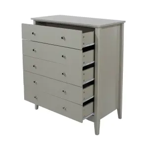 Como Light Grey 5 drawer chest of drawers