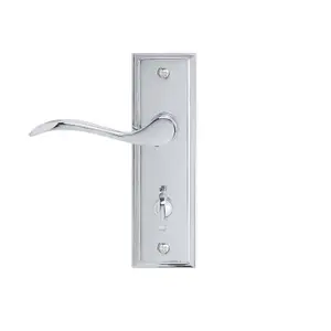 Colours Sennen Polished Chrome effect Aluminium Scroll WC Door handle (L)105mm (D)86mm, Pair