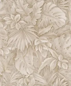 Galerie The New Design Book Collection Beige Jungle Leaves Wallpaper Roll