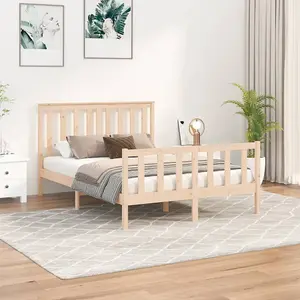 Berkfield Bed Frame with Headboard 140x200 cm Solid Wood Pine