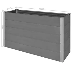 Berkfield Garden Raised Bed WPC 150x50x91 cm Grey