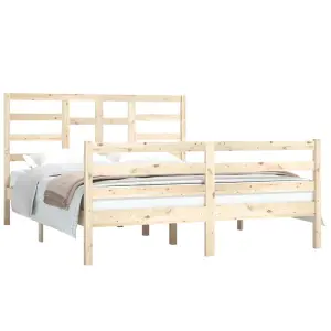 Berkfield Bed Frame Solid Wood 150x200 cm 5FT King Size