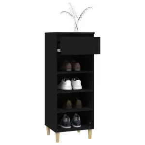 Berkfield Shoe Cabinet Black 40x36x105 cm Engineered Wood