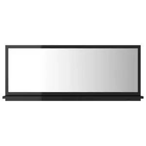 Dorlene Framed Wall Mounted Bathroom Mirror High Gloss Black / 90 cm