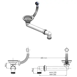 vidaXL Overmount Kitchen Sink Single Basin Granite Grey