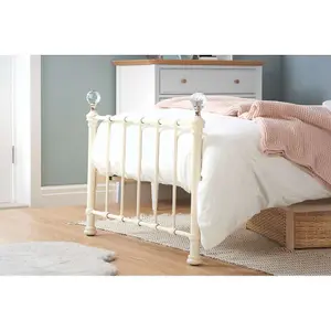 Birlea Jessica Single Bed Frame In Cream Metal 3FT