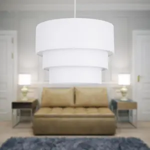 First Choice Lighting White 3 Tier Ceiling Light Shade