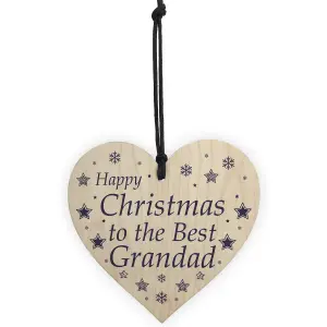 Novelty Grandad Christmas Gift Wood Heart Grandparent Gift From Grandchildren