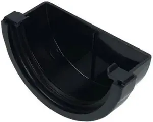 Floplast Miniflo Black Half Round Gutter Stop End, (l)51mm (dia)76mm