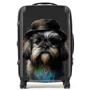 Lhasa Apso Dog Splashart Suitcase - Medium