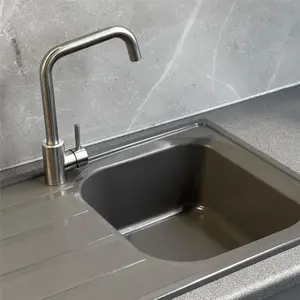 Liquida DK5GR 1.0 Bowl Compact SMC Inset Reversible Grey Kitchen Sink