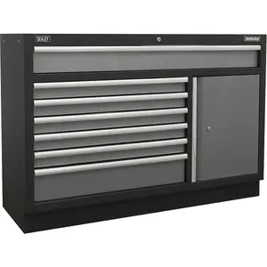 1360mm Modular 7 Drawer Floor Cabinet with Ball Bearing Slides and Locking System