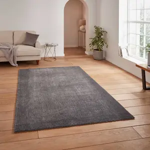 Modern Plain Easy to Clean Shaggy Rug for Living Room, Dining Room, Bedroom - 120cm X 170cm