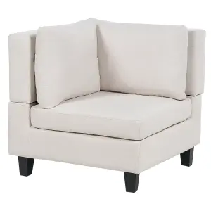 Corner Sofa with Ottoman UNSTAD Light Beige Fabric Right Hand