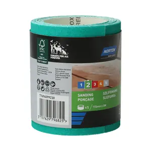 Norton 80 grit Green Sanding roll (L)5m (W)115mm