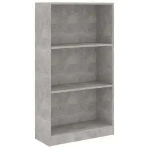 Berkfield 3-Tier Book Cabinet Concrete Grey 60x24x109 cm Engineered Wood