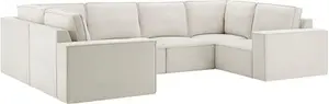 DUSK Brooklyn U-Shape Sofa - Ivory - Chenille