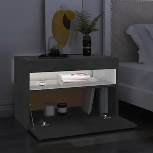 Berkfield TV Cabinet with LED Lights Concrete Grey 60x35x40 cm