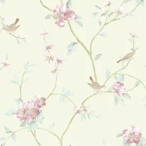 Galerie Rose Garden Green Detailed Tree Design Smooth Wallpaper