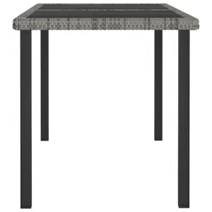 Berkfield Garden Dining Table Grey 140x70x73 cm Poly Rattan