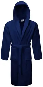 Premium 2In1 'Waffle Outer' 'Towelling Inner' 100% Cotton Dressing Gowns - Hooded