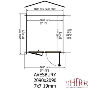 7 x 7 Ft. Avesbury 19 mm Log Cabin Yes