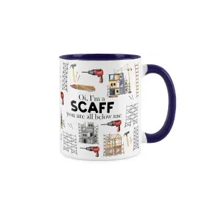 Scaffolder Mug Fun Trades Gift - White & Navy Coffee/Tea Present