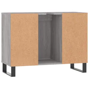 Berkfield Bathroom Cabinet Grey Sonoma 80x33x60 cm Engineered Wood