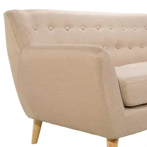 3 Seater Fabric Sofa Beige MOTALA