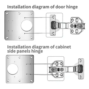 Nes Home Rust-Resistant Cupboard Hinge Repair Plate, 2 Plate + 12 Screws