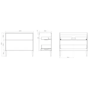 Banyetti Noir Krafter 1000mm Wall Hung Vanity Unit - Matt White