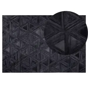 Cowhide Area Rug 140 x 200 cm Black KASAR