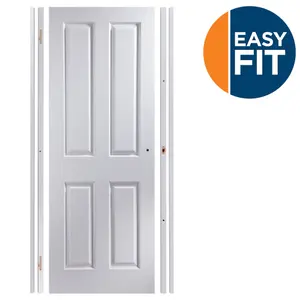 Easy fit 4 panel White Adjustable Internal Door & frame set, (H)1988mm-1996mm (W)759mm-771mm