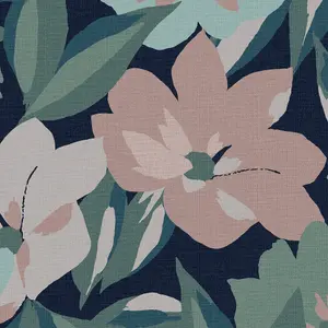 Next Hot House Floral Pink, Green & Blue Smooth Wallpaper