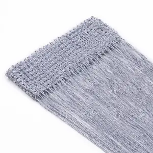 String Curtain Panel Spaghetti Tassel Curtain, 200cm x 90cm - Silver