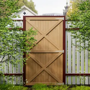 Pine Wooden Garden Gate Side Opening Gate  Pedestrian Side Entry Door with Latch W 85 cm