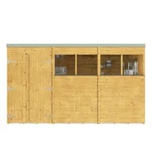 BillyOh Expert Tongue and Groove Pent Workshop - Pressure Treated - 12x8 - Windowed